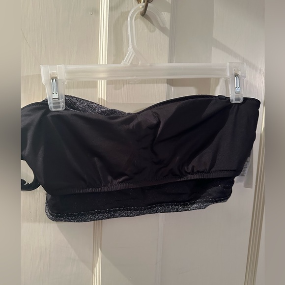 Pink by Victoria Secret black sparkly bando lined bikini top with straps - Picture 5 of 6